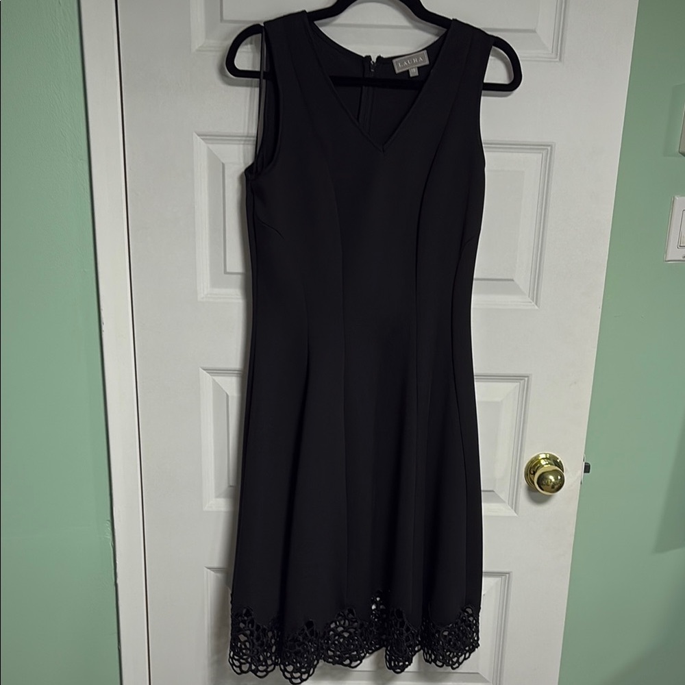 Black Sleeveless A-Line Midi Dress